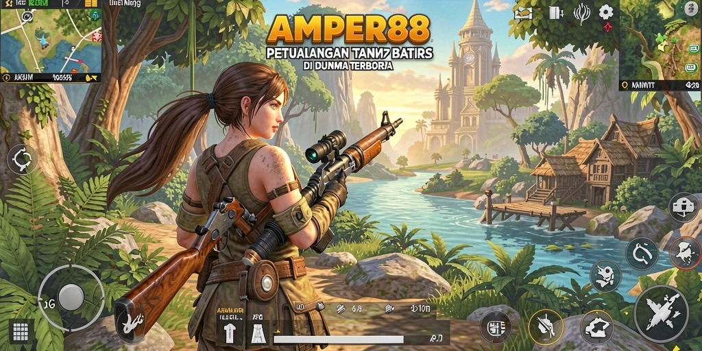 Tampilan gameplay Open World yang menakjubkan di AMPER88.