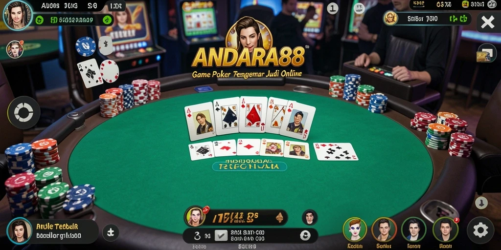 Tangkapan layar gameplay poker yang seru dan mendebarkan.
