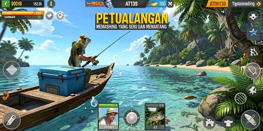 Gameplay seru ATM138 dengan berbagai jenis ikan yang menanti untuk ditangkap.