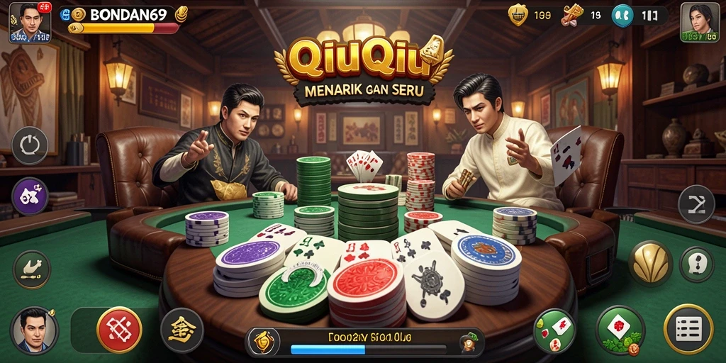 Tampilan gameplay seru dalam permainan QiuQiu BONDAN69.
