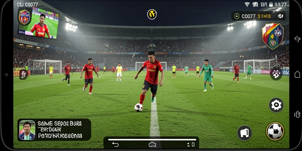 Tampilan gameplay seru dalam game sepak bola C0077.