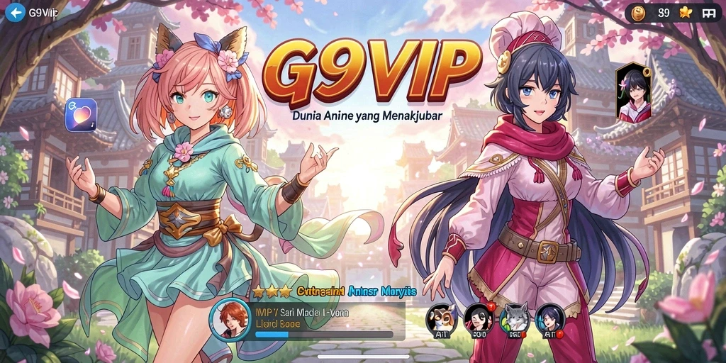 Tangkapan layar G9VIP menampilkan aksi karakter anime yang menarik.
