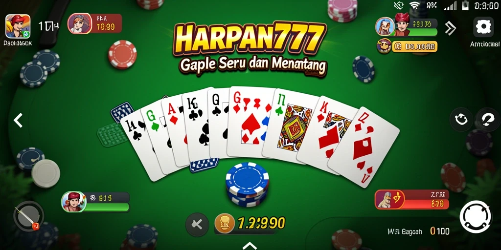 Screenshot utama HARAPAN777 dengan gameplay Gaple yang seru.