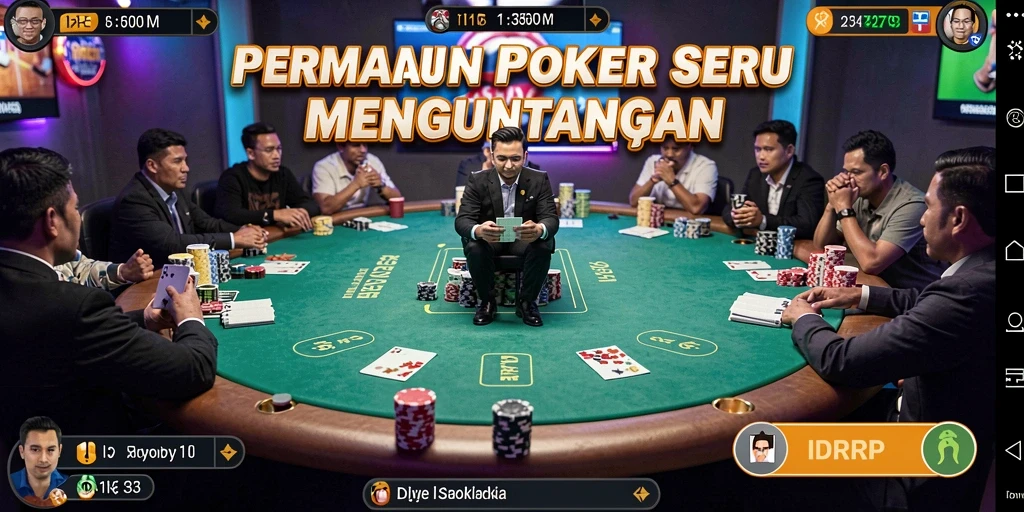 Tampilan permainan Poker di IDRRP yang menarik dan mengasyikkan.