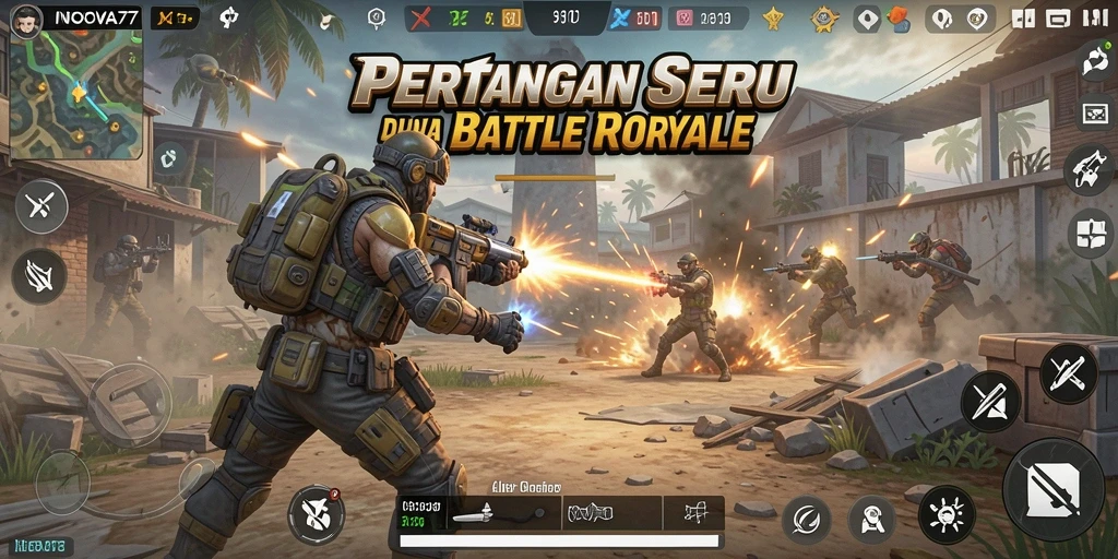 Tampilan menegangkan dari gameplay Battle Royale INOVA77.