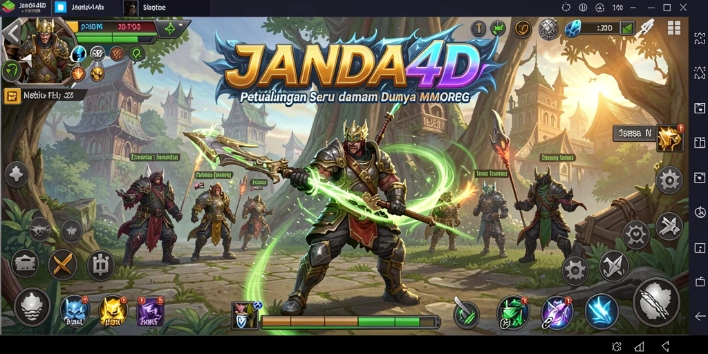 Screenshot menampilkan aksi seru gameplay MMORPG JANDA4D.
