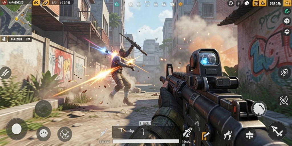 Screenshot epic MAMEN123 menampilkan aksi TPS yang mendebarkan.