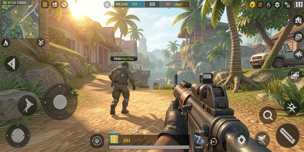Tangkapan layar utama MILO4D menunjukkan aksi seru dalam gameplay TPS.