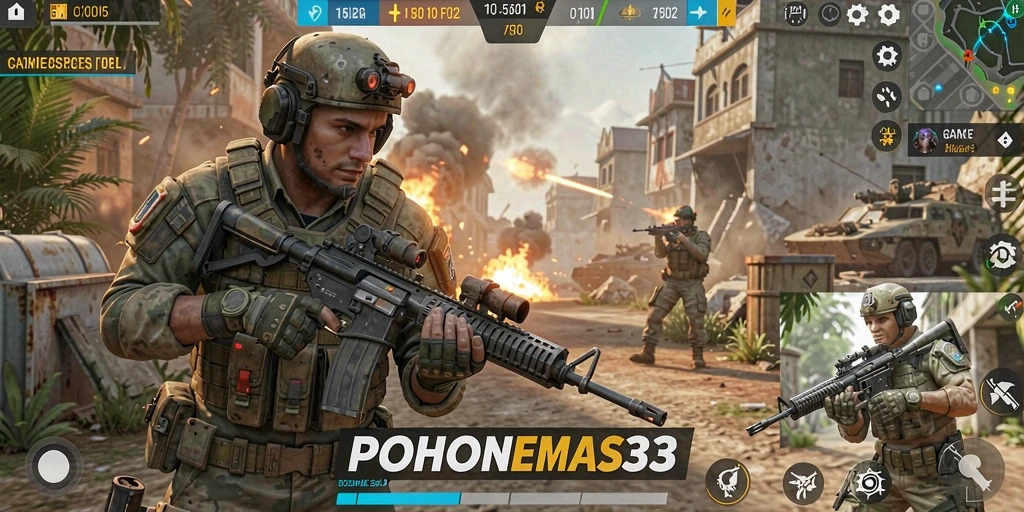Screenshot menampilkan momen intens dalam gameplay FPS.