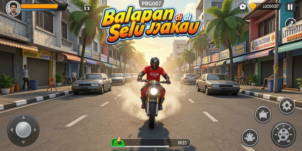 Tangkapan layar dari gameplay seru PRG007 saat balapan.