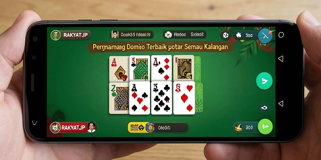 Tampilan gameplay RAKYATJP yang menarik dan seru saat bermain Domino.