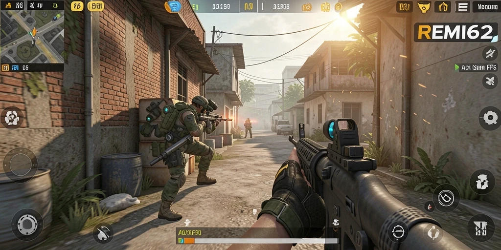 Tangkapan layar REMI62 menampilkan aksi seru dalam gameplay FPS.