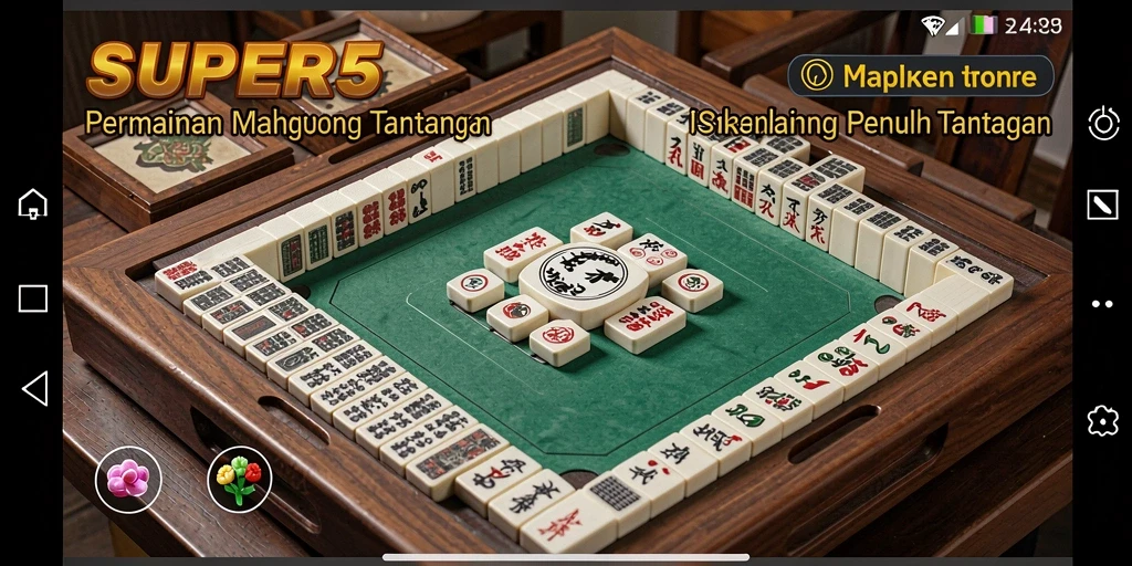 Tampilan gameplay SUPER5 yang menampilkan ubin Mahjong yang menantang.
