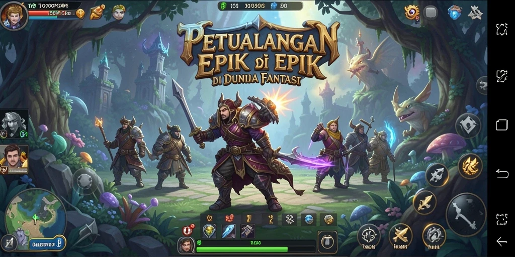 Screenshot utama TOOPGWS menampilkan momen pertarungan seru dalam game RPG.