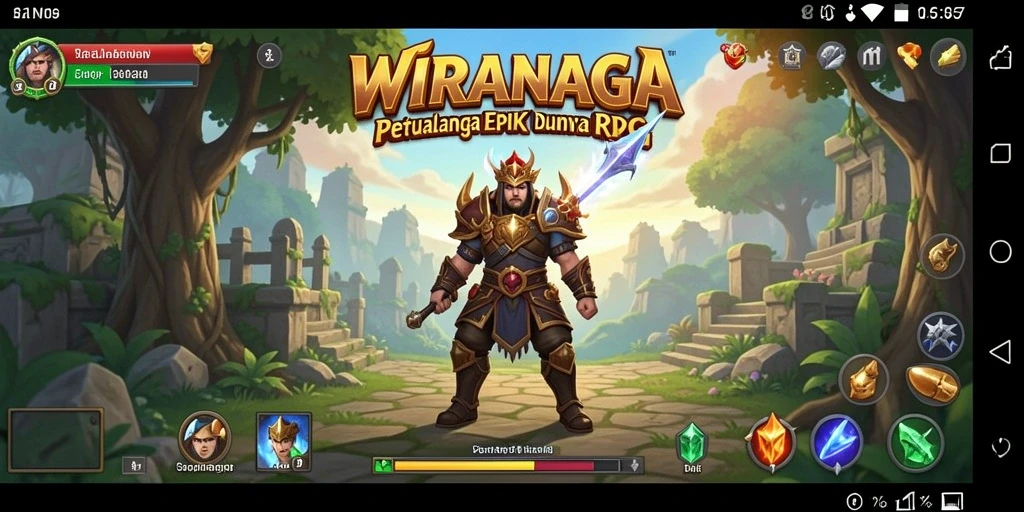 Tampilan seru dari gameplay RPG WIRANAGA yang mengasyikkan.