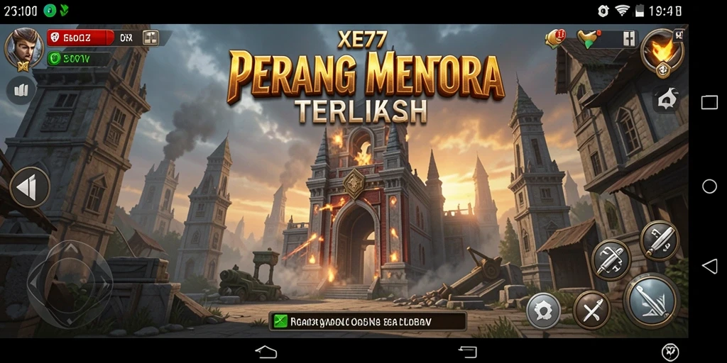 Tampilan gameplay XE77 dengan menara dan gelombang musuh yang menarik.